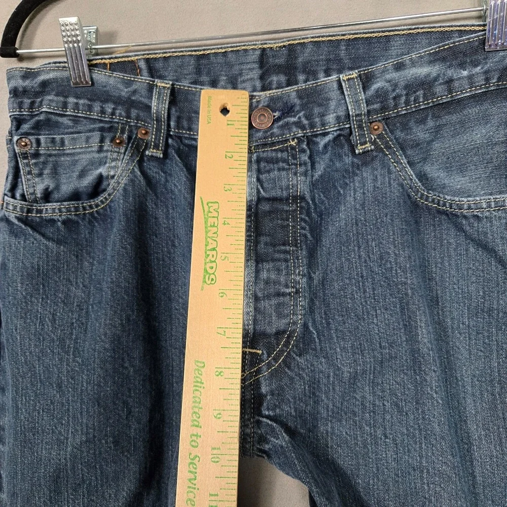Levis 501 Jeans‎ Mens 34x32 (fits 34x30) Blue Button Fly dark wash